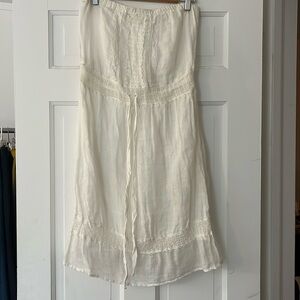Michael Stars Linen and Lace Strapless Dress